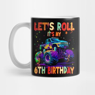 Kids 6 Year Old 6Th It'S My Birthday Boy Monster Truck Mug